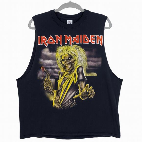 Vintage Iron Maiden Killers Tank / Cut-Out Sleeve Tee 2XL Hardcore Metal - Picture 2 of 8